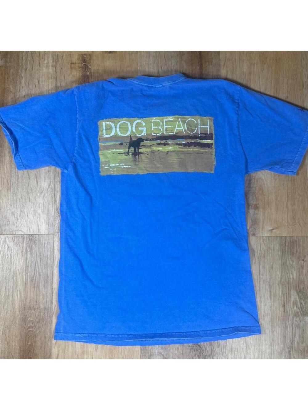Y2K Crazy Shirts Blue Dog Beach Graphic T-Shirt – Size M